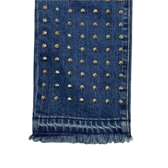 AO.LA Amazing High Rise Slim Girlfriend Studded Jeans in Homebound Wash Size 25 - Picture 4 of 8